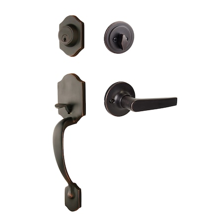 Sure-Loc Hardware Sure-Loc Hardware Coral Handleset, Cedar Handleset Trim, Vintage Bronze CR507-CD 11P